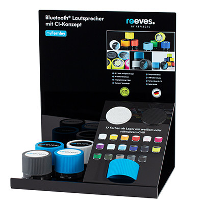 Présentoir de haut-parleurs REEVES-myFernley Présentoir avec haut-parleurs REEVES-myFernley de différentes couleurs