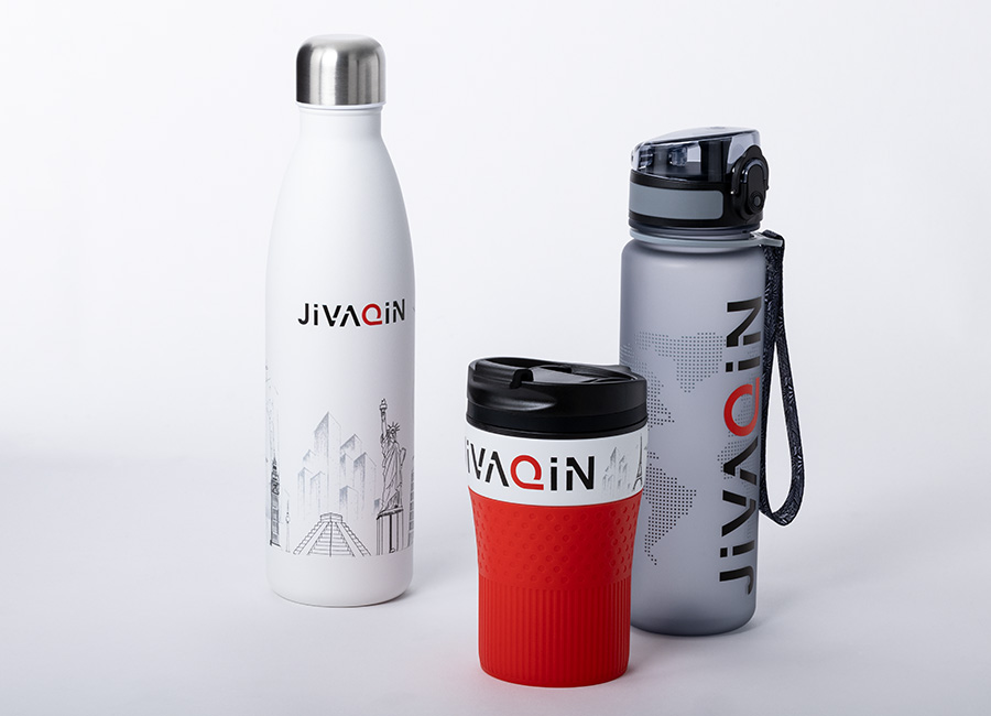 All-over bedrukking voor REFLECTS promotieartikelen Drie Reflects promotieartikelen met all-over bedrukking