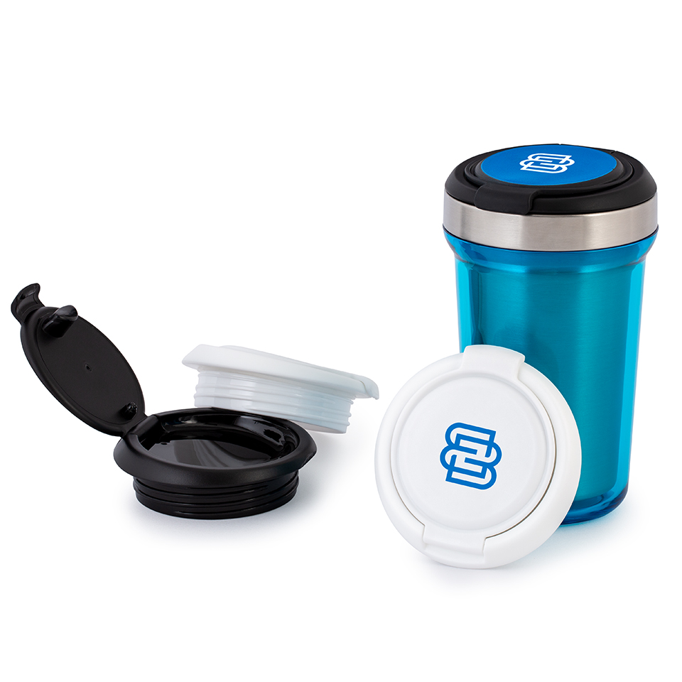 myVivero thermo mug printed with logo myVivero thermo mug with white and black printed lid