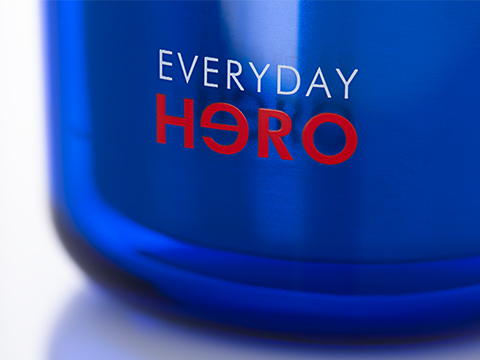 myVivero Outdoor Mug Printed with Everyday Hero Logo blue myVivero outer cup with pad printing