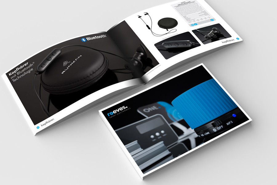 REEVES catalogus 2021 - elektronische promotieartikelen geopende REEVES-catalogus 2021