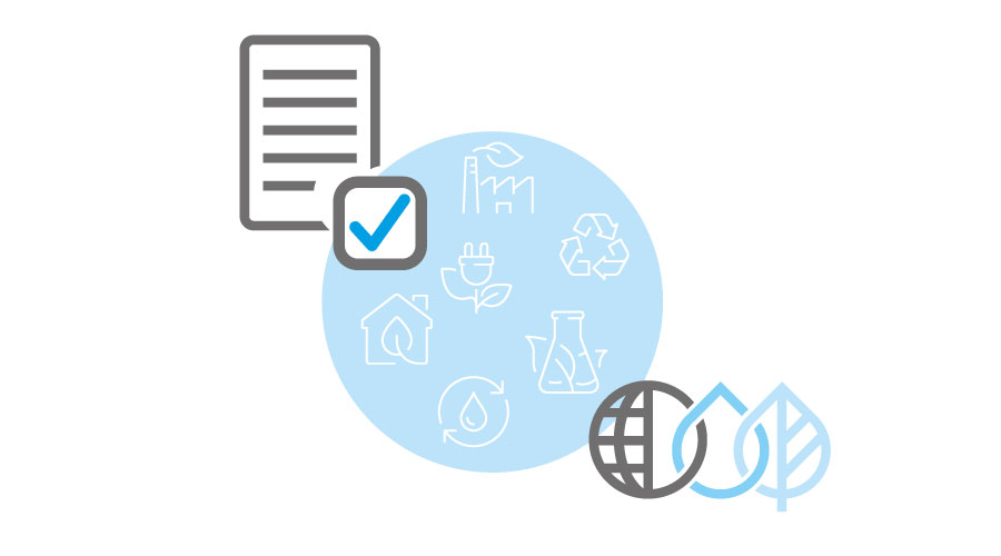 Quality and sustainability at Reflects Graphic Sustainability icons and checklist