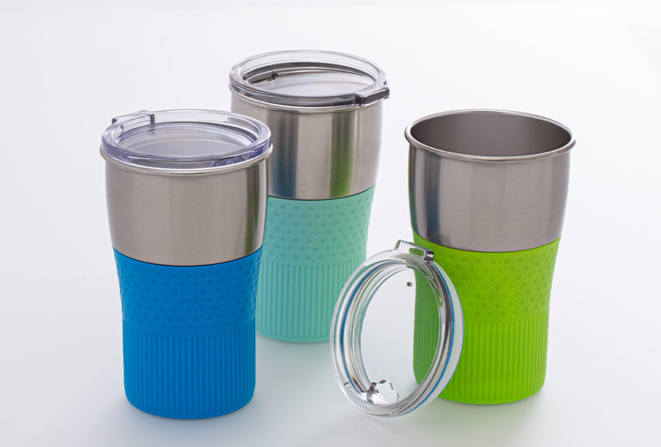 Drinking mug RETUMBLER-myMEZZO Configurable drinking mug myMEZZO with transparent lid