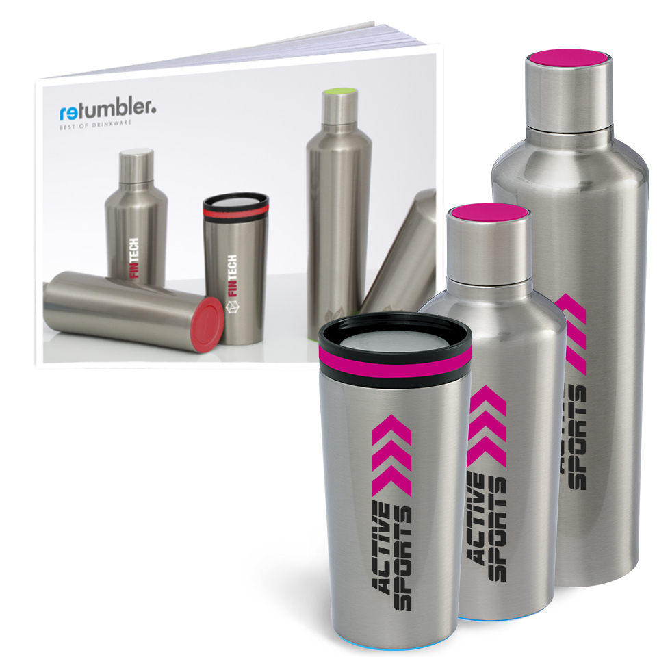 RETUMBLER-myDrinqeo Serie Onlinekatalog myDrinqeo-Serie mit Logo und Onlinekatalog