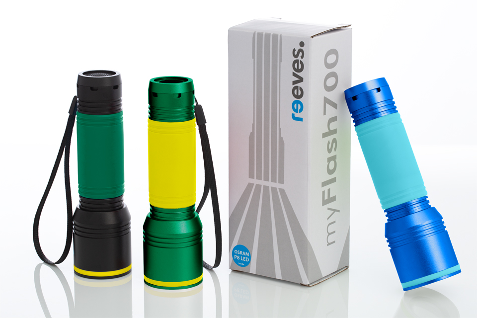 Special designs of torch REEVES-myFlash Torch REEVES-myFlash in special colours and gift packaging