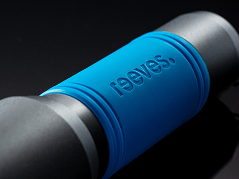 Zaklamp myFlash 300 met lasergravure op siliconen sleeve Zaklamp met CO2 lasergravure op siliconen sleeve