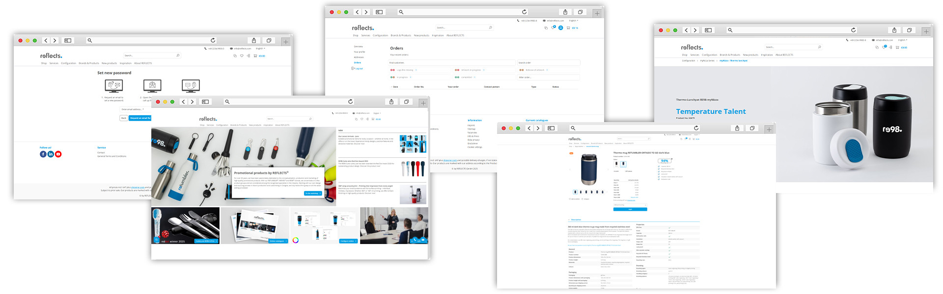 Explanation of the Reflects website and functions Various screenshots of the Reflects website