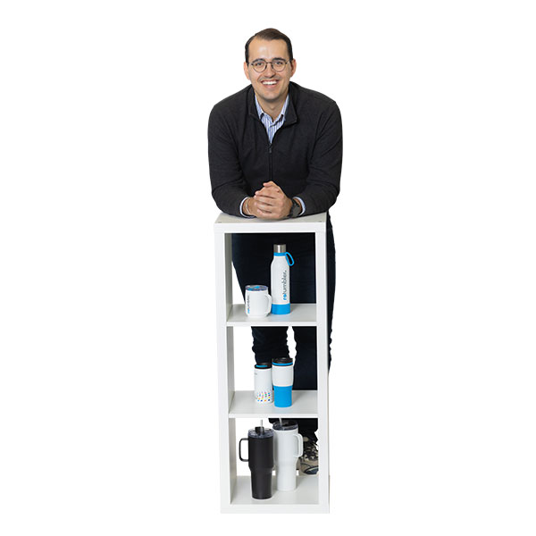 Marc Mombauer Reflects GmbH Marc Mombauer with promotional items from Reflects