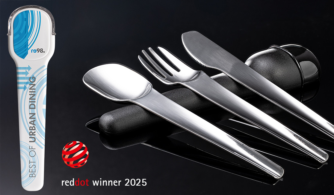 Set de couverts portable RE98-Cutla en acier inoxydable recyclé Set de couverts RE98-Cutla avec bol à salade