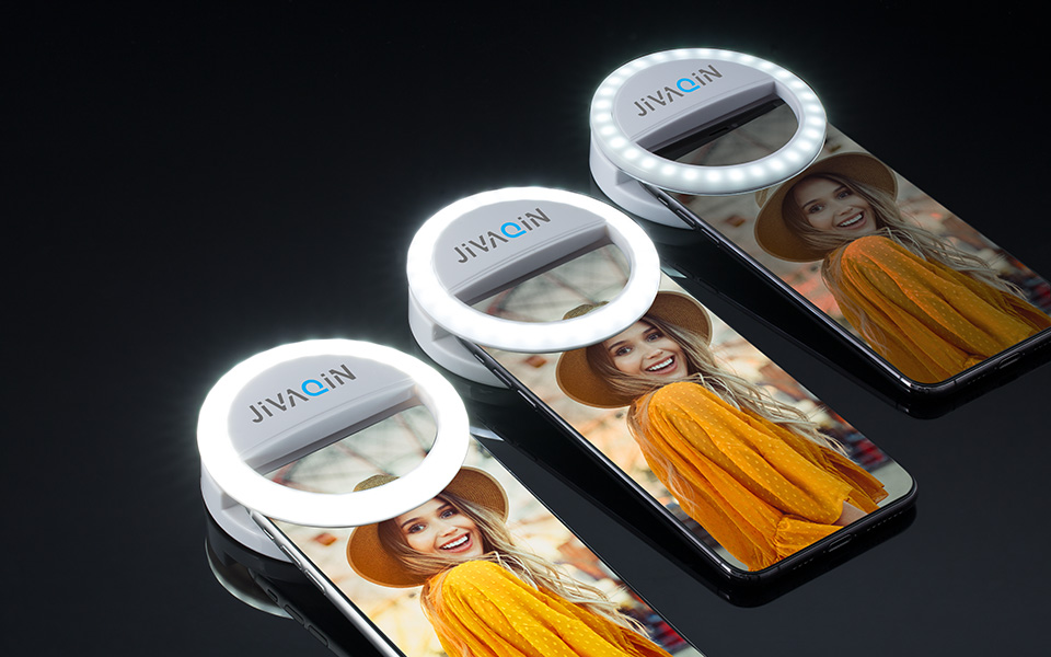 Accessoires pour smartphones en tant qu'articles promotionnels Lumière selfie à trois niveaux de luminosité en tant que produit promotionnel