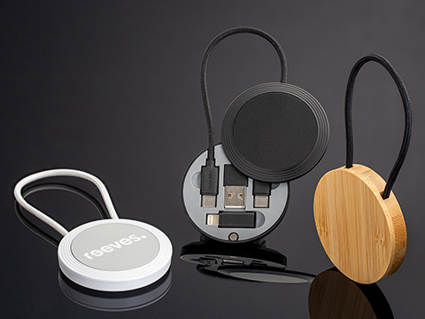 Convertics Evo cable sets Three charging cable sets in black, white and bamboo