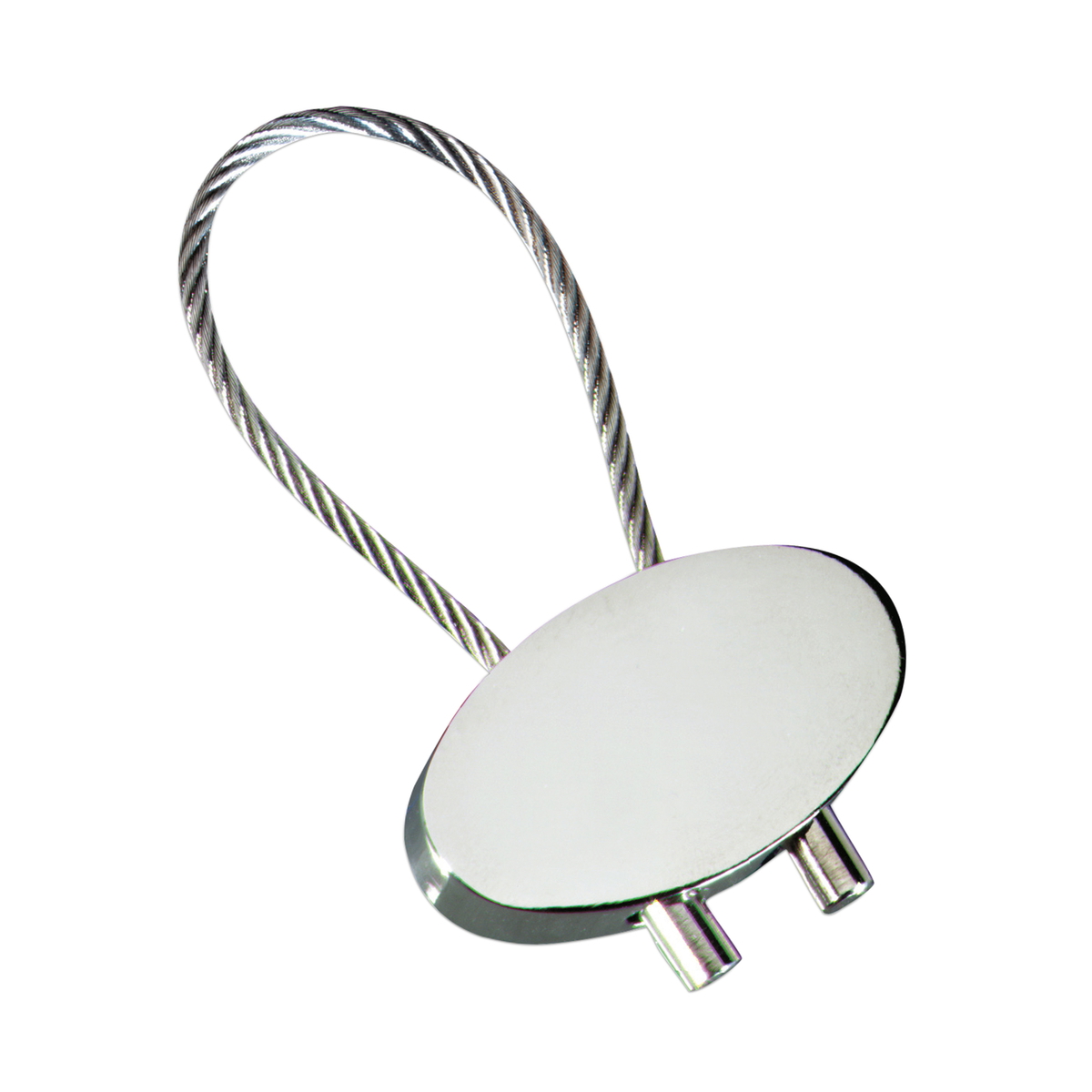 Drahtseil Schlüsselanhänger oval RE98-CABLE silberglänzend Drahtseil Schlüsselanhänger oval RE98-CABLE silberglänzend