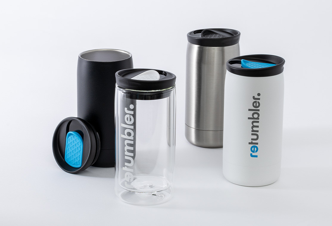 Mug thermique RETUMBLER-myNizza configurable Mug thermique RETUMBLER-myNizza en quatre variantes de couleur