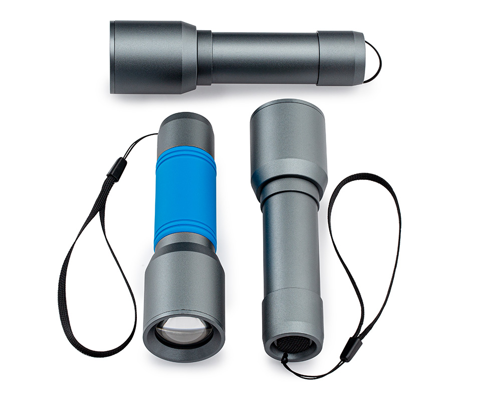 Oplaadbare LED-zaklamp myFlash 300 Drie myFlash 300 zaklampen