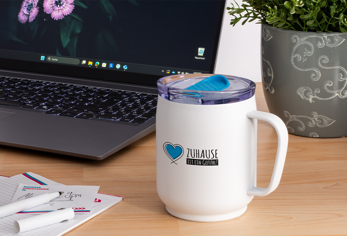 Mug isotherme personnalisable RETUMBLER-myNizza Ceramic avec revêtement intérieur en céramique Mug isotherme blanche imprimée RETUMBLER-myNizza Ceramic avec revêtement intérieur en céramique