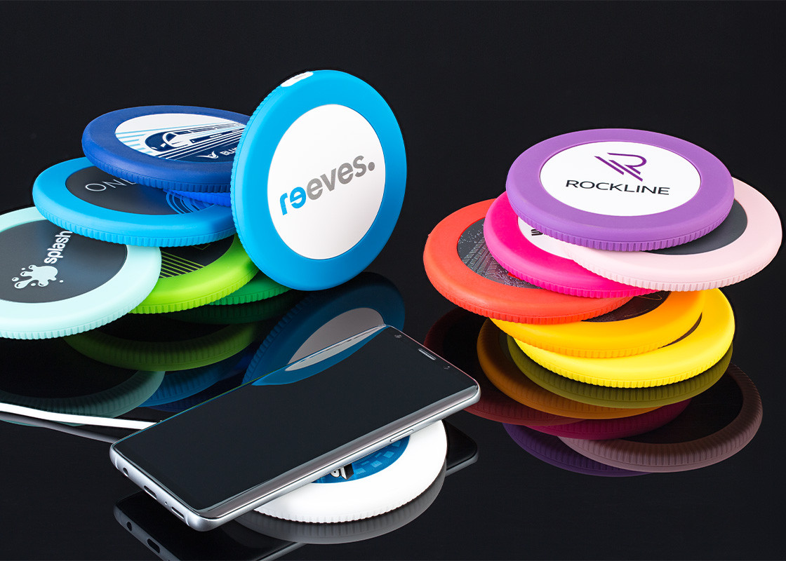 Wireless Charger with silicone ring in various colours