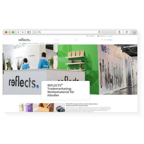 Screenshot Trademarketing Webseite Grafik Browserfenster Trademarketing Webseite