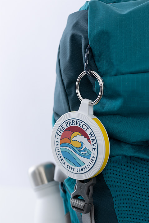 myConvertics Kabelset an Rucksack bunt bedrucktes Kabelset myConvertics mit Karabiner an Rucksack