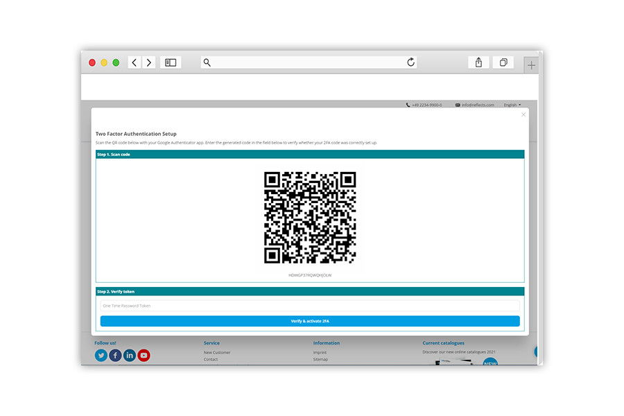 REFLECTS login area - two-factor authentication REFLECTS Login Area - Activate Two-Factor Authentication