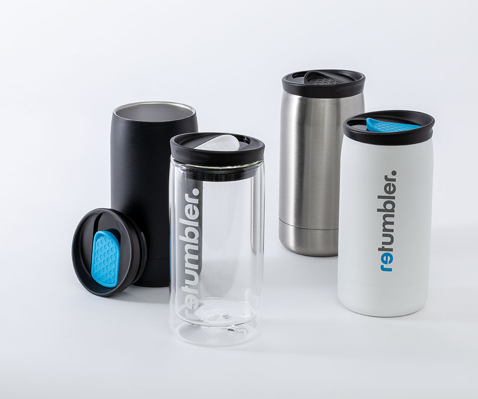Thermomug RETUMBLER-myNizza all mug variants Thermomug RETUMBLER-myNizza made of stainless steel or glass