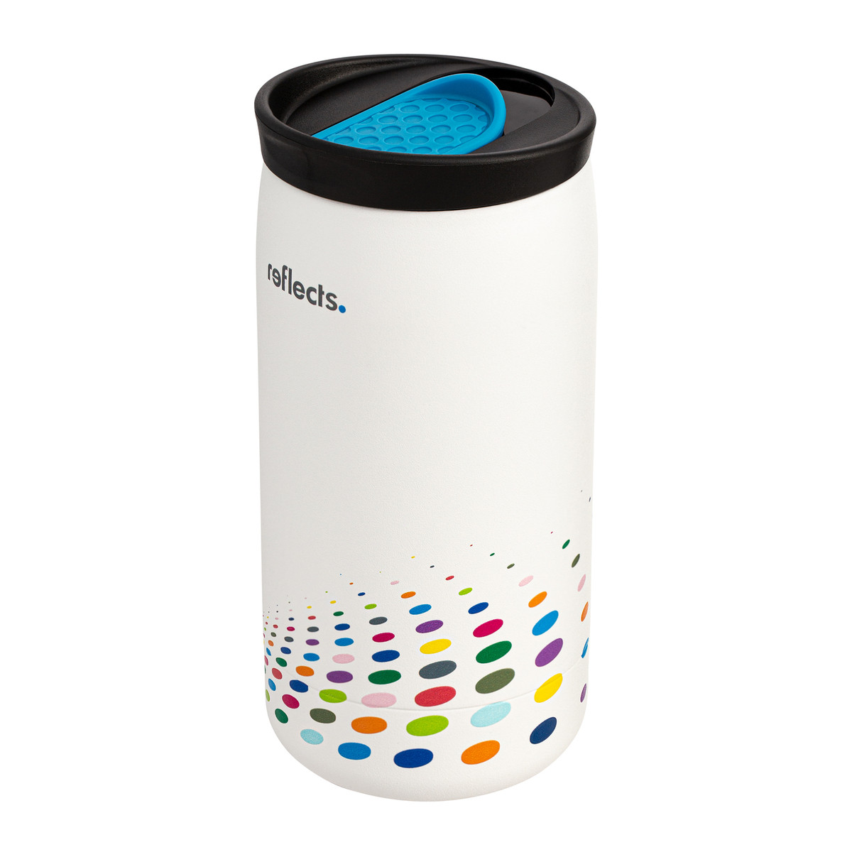 Mug isotherme RETUMBLER-myNIZZA "dots" blanc échantillon marqué Mug isotherme RETUMBLER-myNIZZA "dots" blanc échantillon marqué