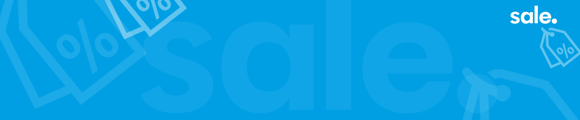 Werbeartikel Sale REFLECTS abstraktes Sale Banner in Cyan