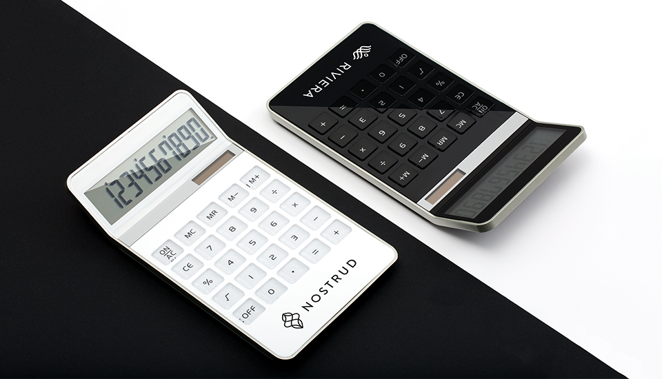 calculator with logo as promotional product black and white calculator with logo as promotional product