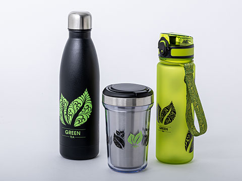 All-around print on drinkware by RETUMBLER Bottles and mugs with all-around print as promotional items with logo