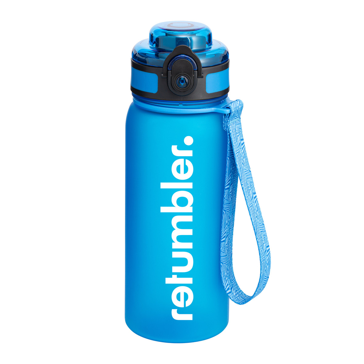 Fles RETUMBLER-CAMAS "retumbler" blauw bedrukt sample