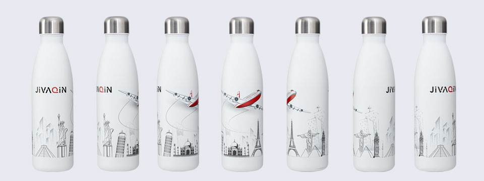 360-degree print on drinking bottle Drinking bottles showing 360-degree print design