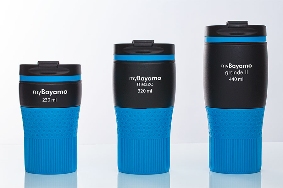 Thermo mug myBayamo size comparison myBayamo mugs side by side for size comparison