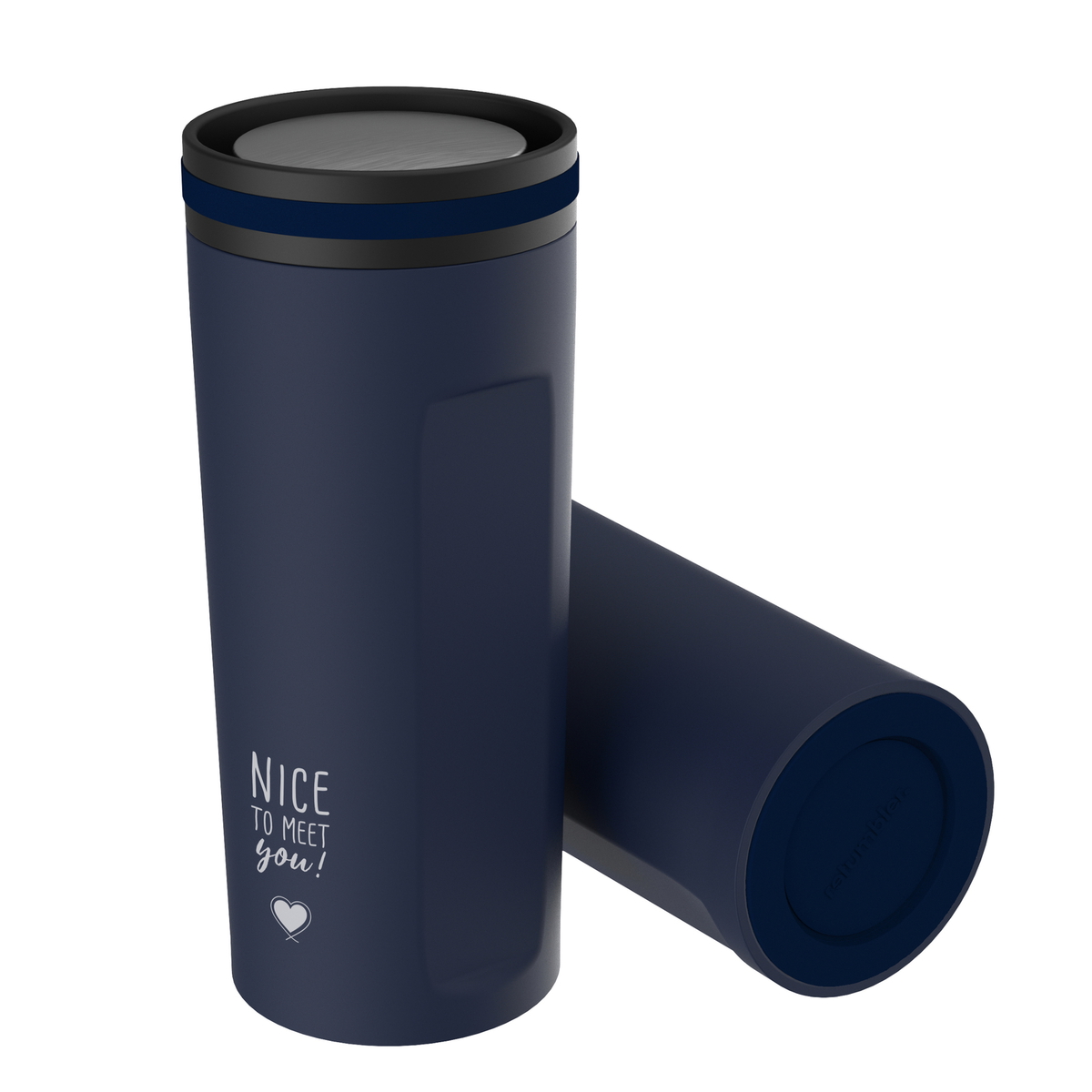 Thermobecher RETUMBLER-STEELONE marineblau veredeltes Muster Thermobecher RETUMBLER-STEELONE marineblau veredeltes Muster