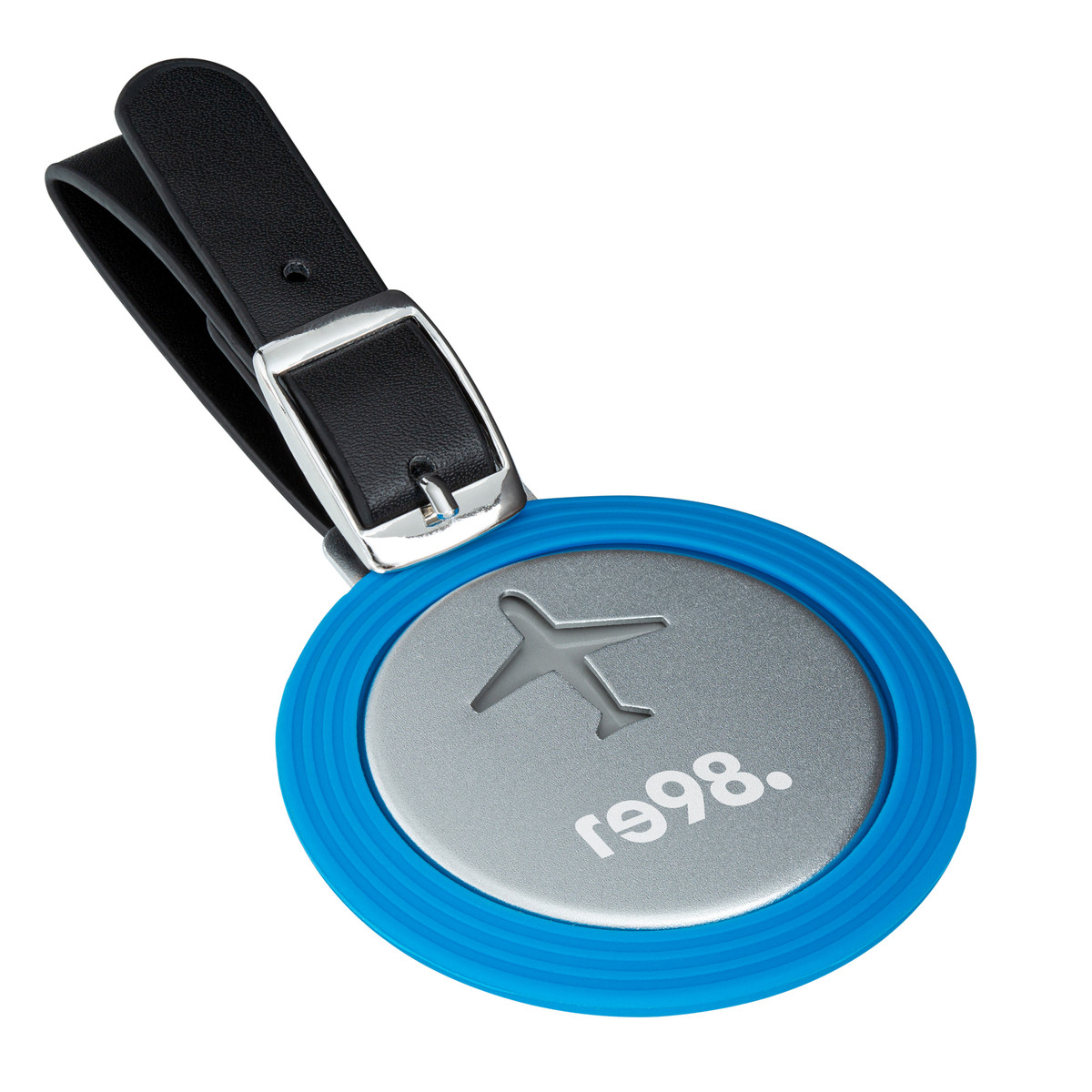 Kofferlabel RE98-COLOR TAG "RE98" cyaan bedrukt sample Kofferlabel RE98-COLOR TAG "RE98" cyaan bedrukt sample