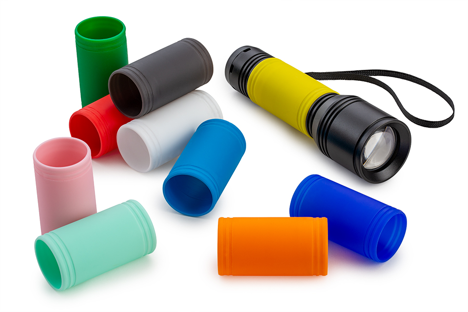 Silicone sleeves for torch REEVES-myFlash Torch myFlash with coloured silicone sleeves