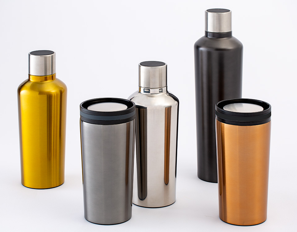 myDrinqeo Serie in Sonderfarben myDrinqeo Thermobecher und Thermotrinkflasche in Sonderfarben