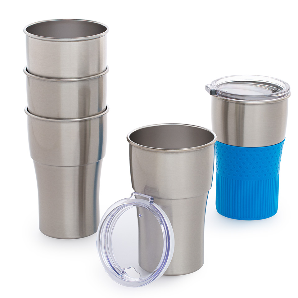 Trinkbecher für Sommer RETUMBLER-myMEZZO Stapelbare Trinkbecher myMEZZO mit transparentem Deckel
