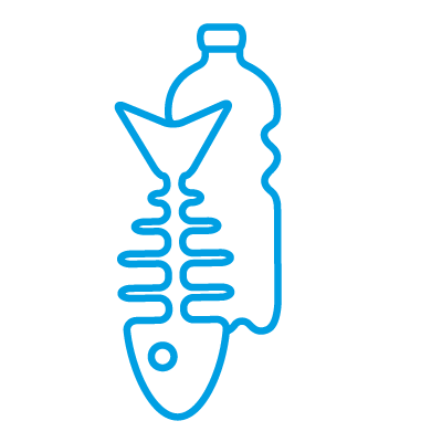 Microplastic Icon Graphic Microplastics - Fish and Bottle