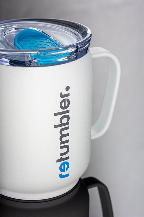 Witte RETUMBLER-myNizza thermomok met reclameopdruk Witte myNizza thermomok met bedrukking