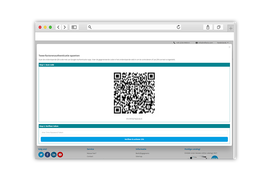 REFLECTS login gebied - twee-factor authenticatie REFLECTS login gebied - twee-factorauthenticatie inschakelen