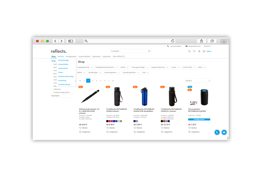 Screenshot Navigation Services Screenshot Navigation Services Reflects Webseite