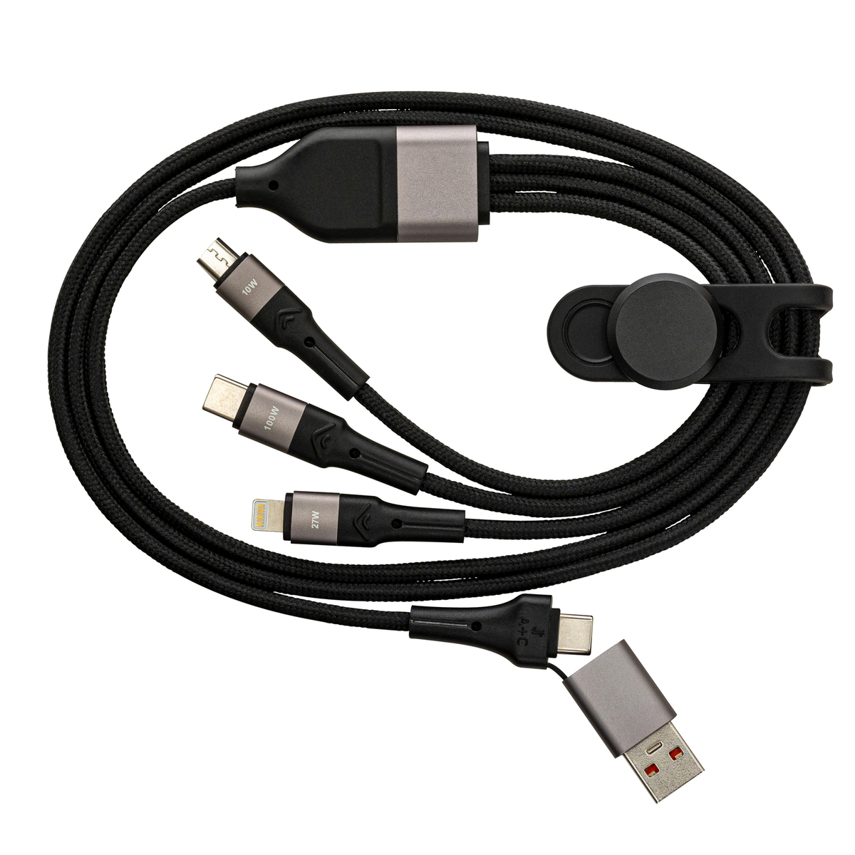 6-in-1 Charging Cable REEVES-CONVERTICS TRIPLE black / dark grey 100 Watt 6-in-1 Charging Cable REEVES-CONVERTICS TRIPLE black / dark grey 100 Watt