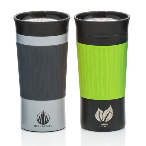Thermo mug RETUMBLER-myBAYAMO GRANDE CORPORATE black/green branded sample, black/green, branded sample