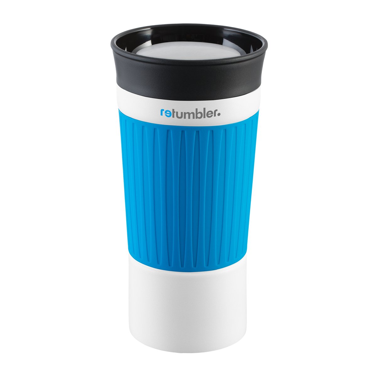 Thermo mug RETUMBLER-myKINGSTON "Retumbler" white/cyan branded sample