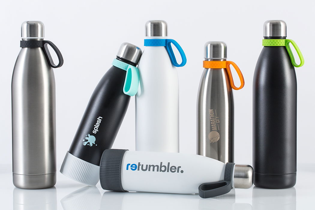 configurable thermos bottles myNizza Various myNizza thermos bottles with colourful addons and print