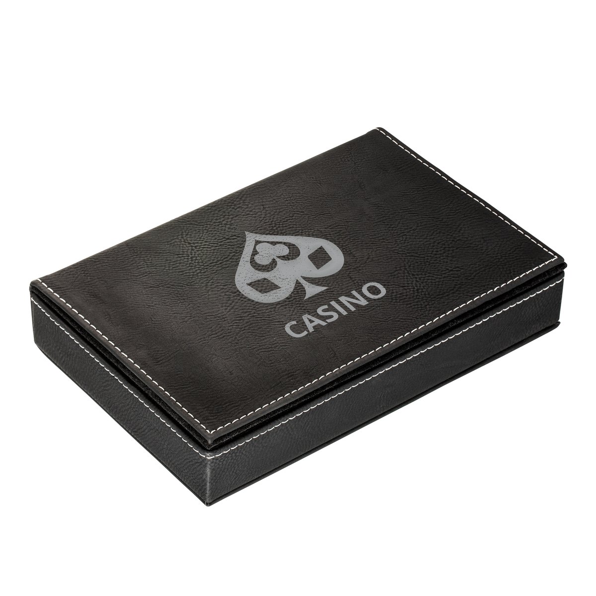 Playing cards set with box REFLECTS-SALAMINA black branded sample