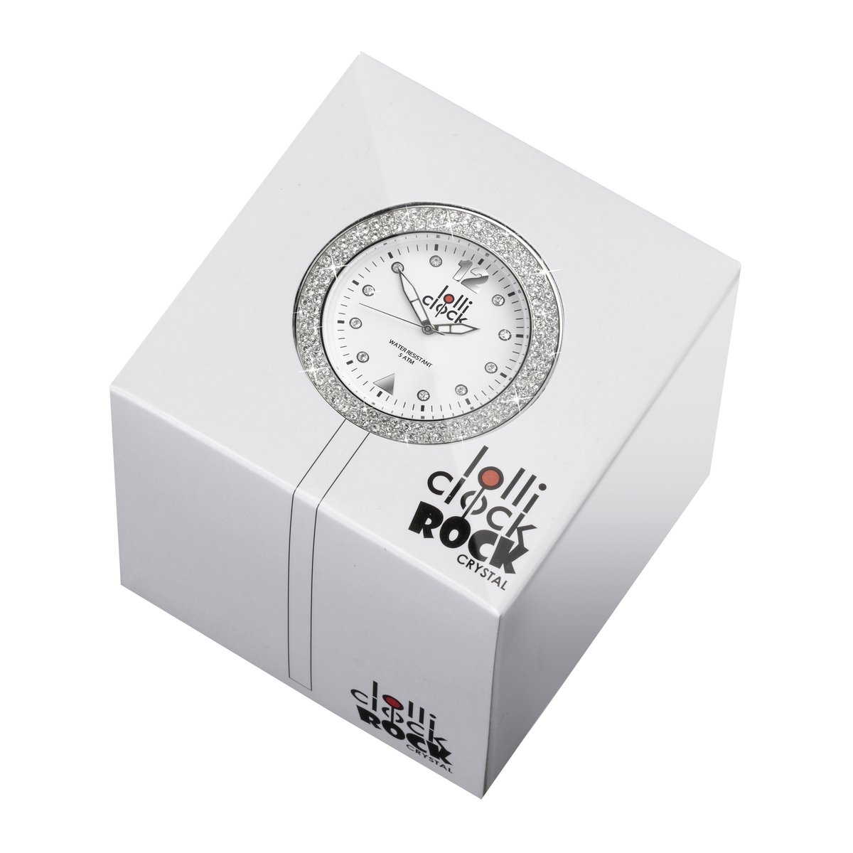 Horloge LOLLICLOCK-ROCK CRYSTAL WHITE
