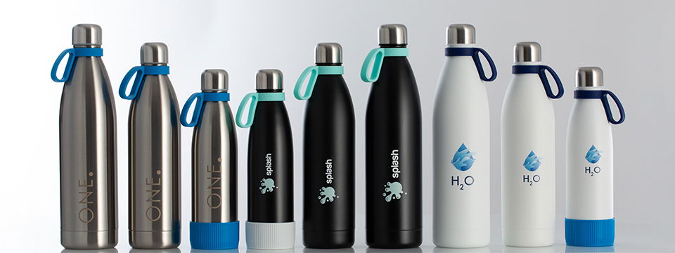 Sample bottles myNizza with engraved and printed logos