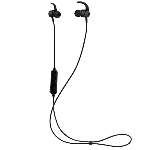 black jogging headphones in black