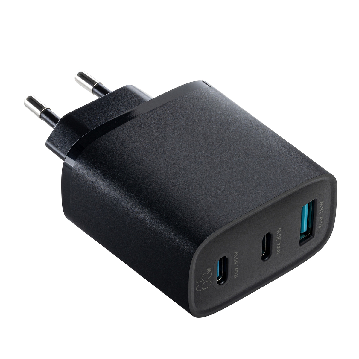 USB Charger GaN 3-Port REEVES-LIMA black 65 Watt USB Charger GaN 3-Port REEVES-LIMA black 65 Watt