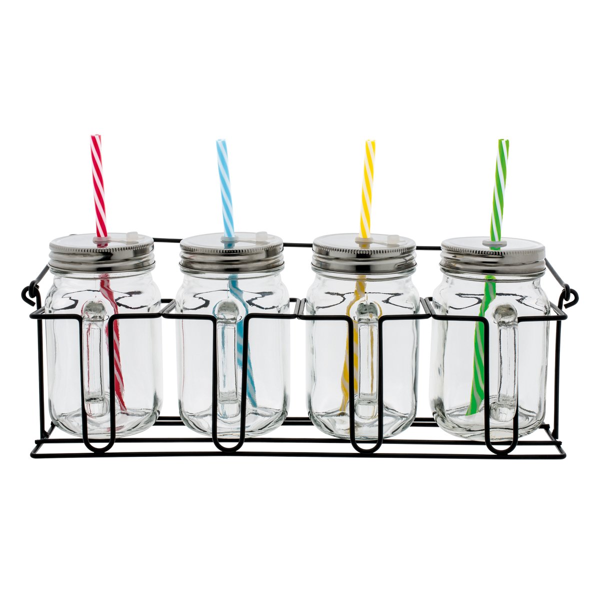 Set of 4 glass mugs with straws RETUMBLER-ARACUJA